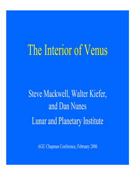 The Interior of Venus