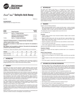 Emit®Tox™ Salicylic Acid Assay