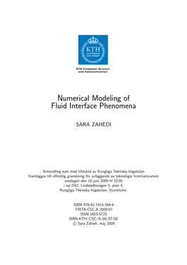 Numerical Modeling of Fluid Interface Phenomena