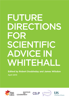 Future Directions for Scientific Advice in Whitehall