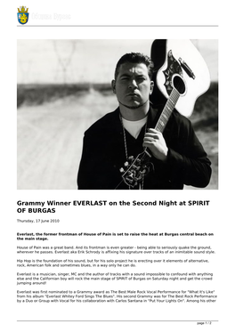 Grammy Winner EVERLAST on the Second Night at SPIRIT of BURGAS