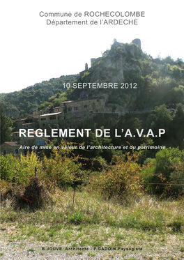 Règlement ROCHECOLOMBE 10.09.12