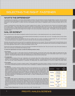 Selecting the Right Fastener