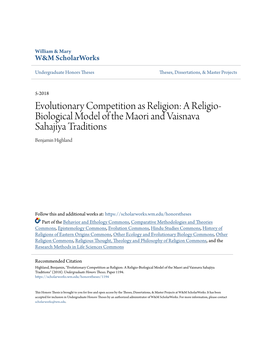 A Religio-Biological Model of the Maori and Vaisnava Sahajiya Traditions