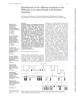 Identification of Two Diverent Mutations in the PDS Gene in an Inbred