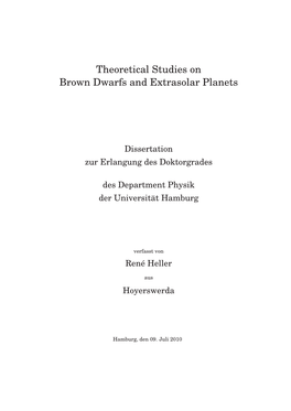 Theoretical Studies on Brown Dwarfs and Extrasolar Planets