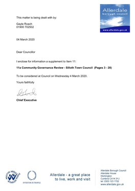 Item 11 Supplement Agenda Supplement for Council, 04/03