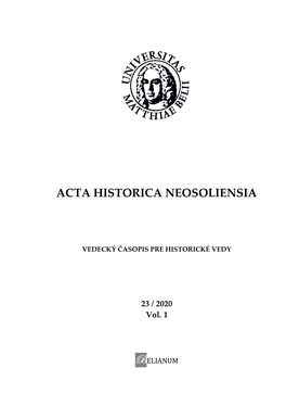 Acta Historica Neosoliensia