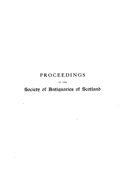 Society of Hnttquaries of Scotland PROCEEDINGS
