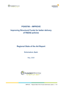 IMPROVE Improving Structural Funds for Better Delivery of R&D&I Policies Regional State of the Art Report