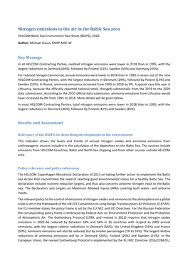 Nitrogen Emissions to the Air in the Baltic Sea in 2018