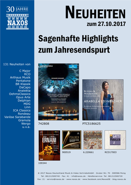 Neuheiten Zum 27.10.2017 Sagenhafte Highlights Zum Jahresendspurt