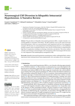 Neurosurgical CSF Diversion in Idiopathic Intracranial Hypertension: a Narrative Review