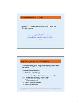 Key Management and Distribution