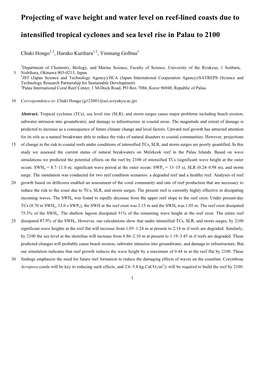 Projecting of Wave Height and Water Level on Reef-Lined Coasts Due To