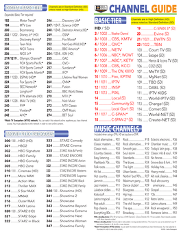 Cable TV Channel Guide