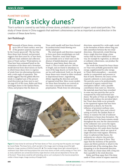 Titan's Sticky Dunes?