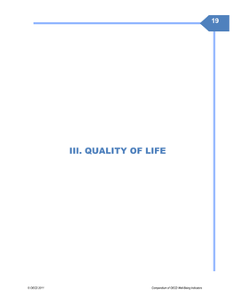 Iii. Quality of Life