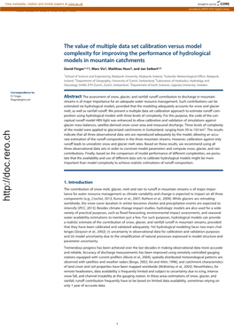 The Value of Multiple Data Set Calibration Versus Model Complexity for Improving the Performance of Hydrological Models in Mountain Catchments