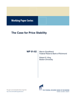 The Case for Price Stability