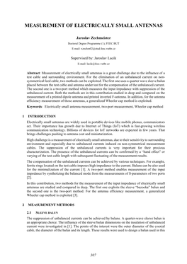 Measurement of Electrically Small Antennas