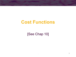 Cost Functions