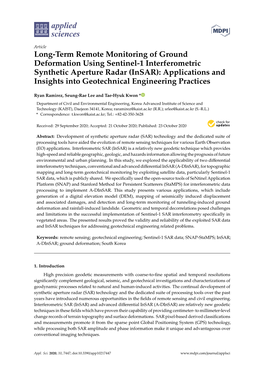 Long-Term Remote Monitoring of Ground Deformation Using Sentinel-1 Interferometric Synthetic Aperture Radar (Insar): Application