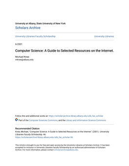 Computer Science: a Guide to Selected Resources on the Internet