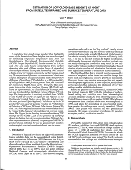 Estimation of Low Cloud Base Heights at Night from Satellite Infrared and Surface Temperature Data