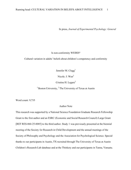 Cultural Variation in Adult's Beliefs About Children's Competency And