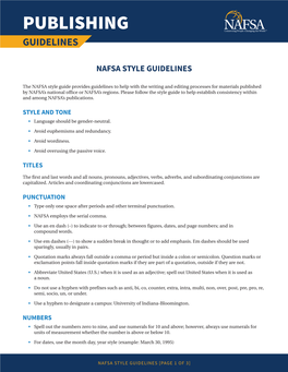 Publishing Guidelines