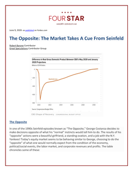 The Market Takes a Cue from Seinfeld