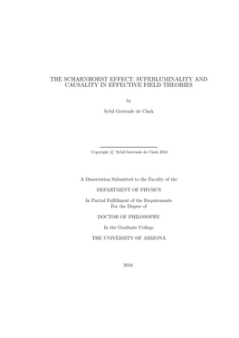 The Scharnhorst Effect: Superluminality and Causality in Effective Field Theories