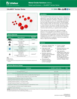 (Movs) Ultramov® Varistor Series