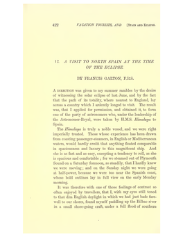 A Visit to North Spain at the Time of the Eclipse of 1860