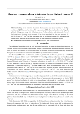 Quantum Resonance Scheme to Determine the Gravitational Constant G