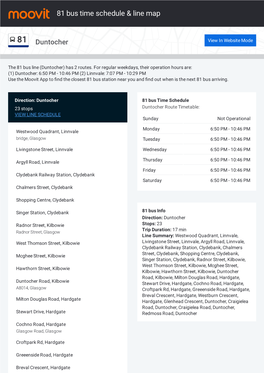 81 Bus Time Schedule & Line Route