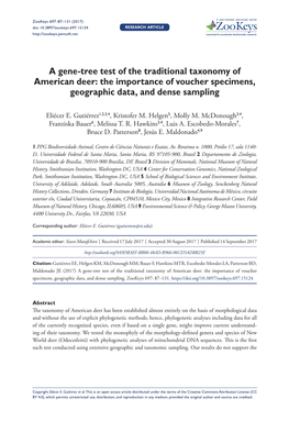 A Gene-Tree Test of the Traditional Taxonomy of American Deer