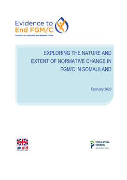Exploring the Nature and Extent of Normative Change in Fgm/C in Somaliland