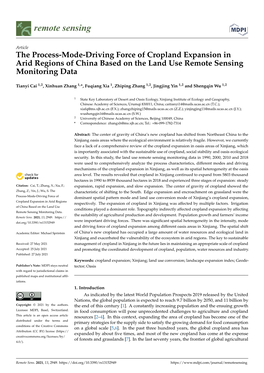 The Process-Mode-Driving Force of Cropland Expansion in Arid Regions of China Based on the Land Use Remote Sensing Monitoring Data