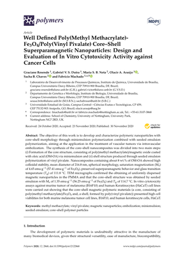 Well Defined Poly(Methyl Methacrylate)-Fe3o4/Poly