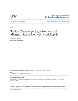 The Late Cenozoic Geology of West-Central Minnesota From