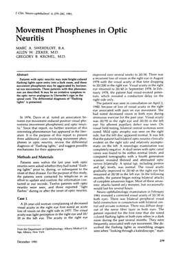 Movement Phosphenes in Optic Neuritis