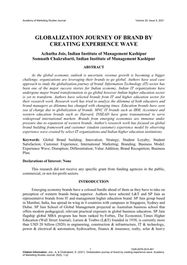 Globalization Journey of Brand by Creating Experience Wave