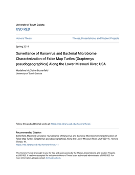 Surveillance of Ranavirus and Bacterial Microbiome Characterization of False Map Turtles (Graptemys Pseudogeographica) Along the Lower Missouri River, USA