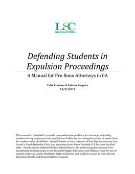 Expulsion Defense Manual