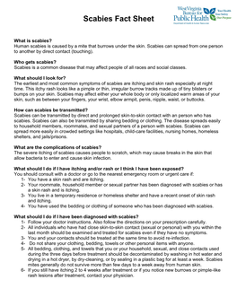 Scabies Fact Sheet