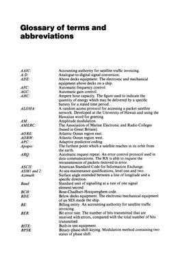 Glossary of Terms and Abbreviations