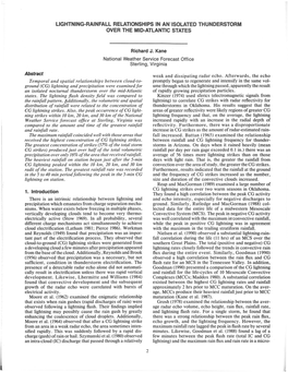 Lightning-Rainfall Relationships in An'isolated Thunderstorm Over the Mid-Atlantic States