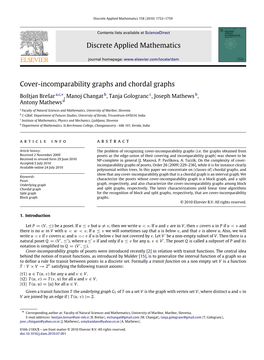 Cover-Incomparability Graphs and Chordal Graphs